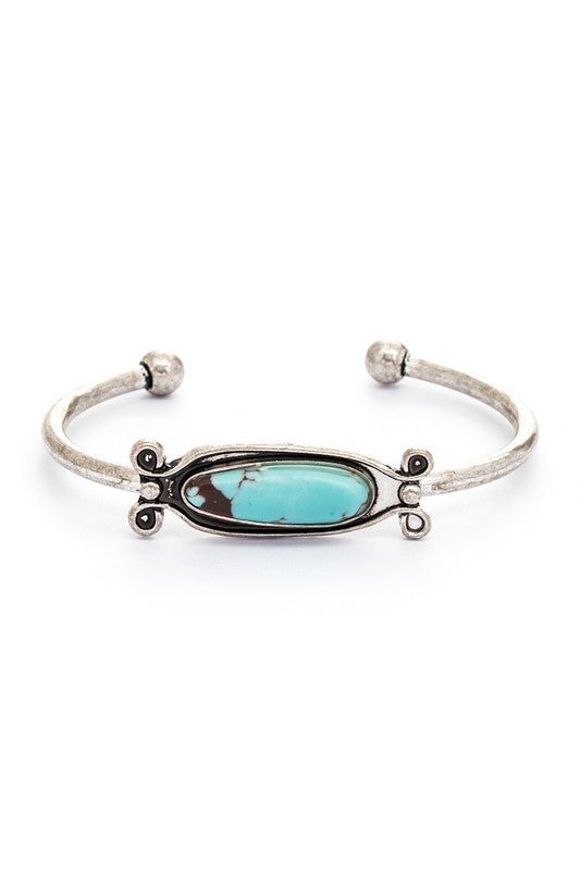 Turquoise Adjustable Open Bangle - Loving It Shop