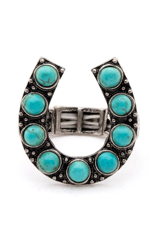 Stretch Western Horse Shoe Ring Stylish Fashion Jewelry