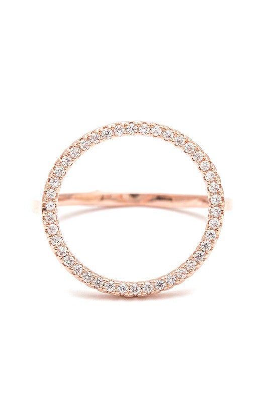 Statement CZ Circle Ring – Trendy Fashion Jewelry Accessory