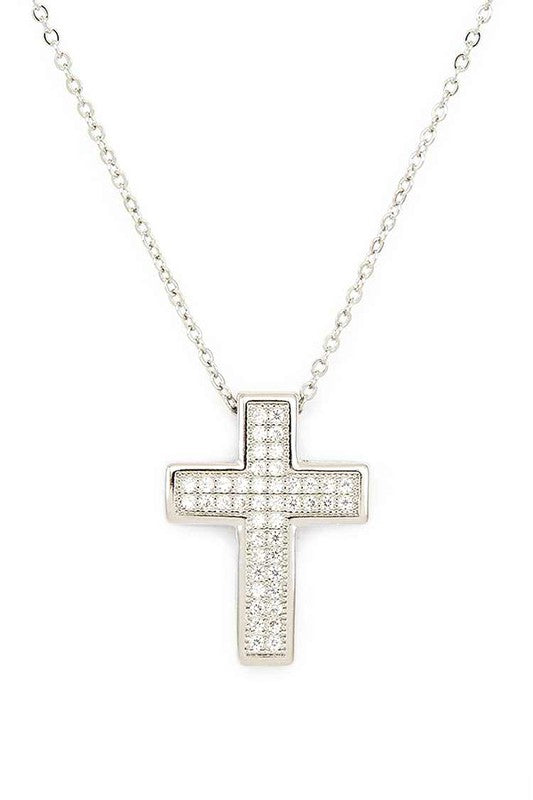 Cross CZ Pendant Necklace