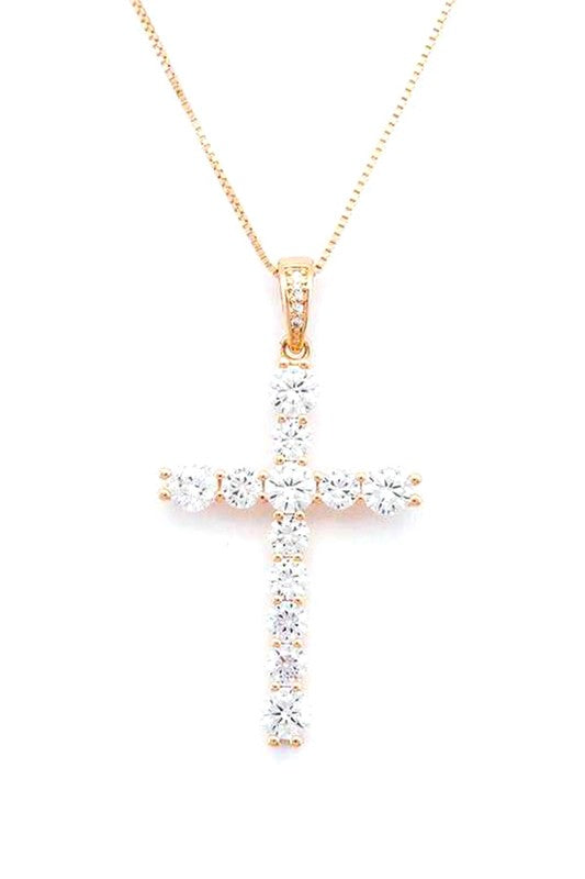 Cross Pendant Necklace CZ Stylish Fashion Jewelry Accessory