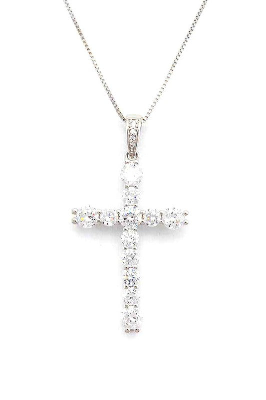 Cross Pendant Necklace CZ Stylish Fashion Jewelry Accessory