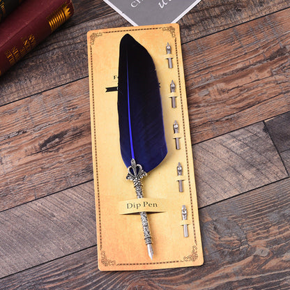 Creative Retro Turkey Feather Pen Teacher&