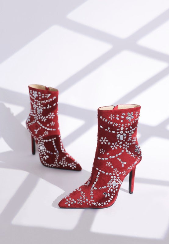 Dunari Diamante Embellished Microfiber Boots