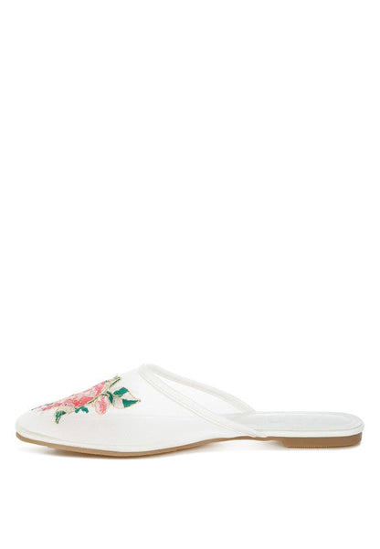 Shara Floral Embroidered Mesh Mules