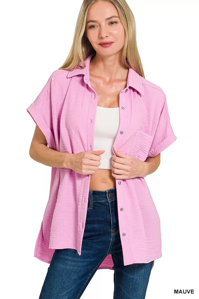 Woven Airflow Button Down Shirt