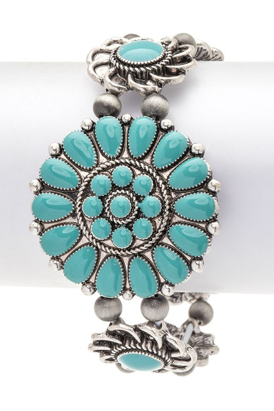 Stretch Enamel Flower Bracelet Western Boho Stylish Fashion Jewelry