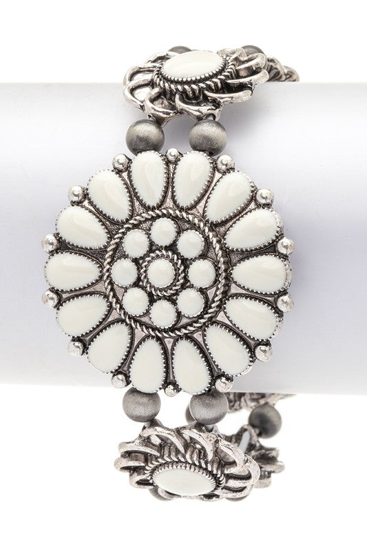 Stretch Enamel Flower Bracelet Western Boho Stylish Fashion Jewelry