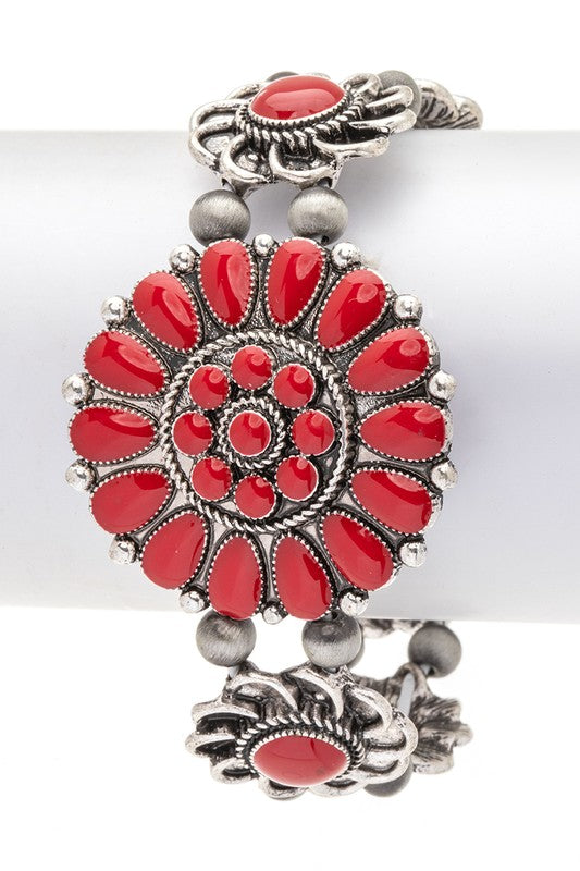 Stretch Enamel Flower Bracelet Western Boho Stylish Fashion Jewelry