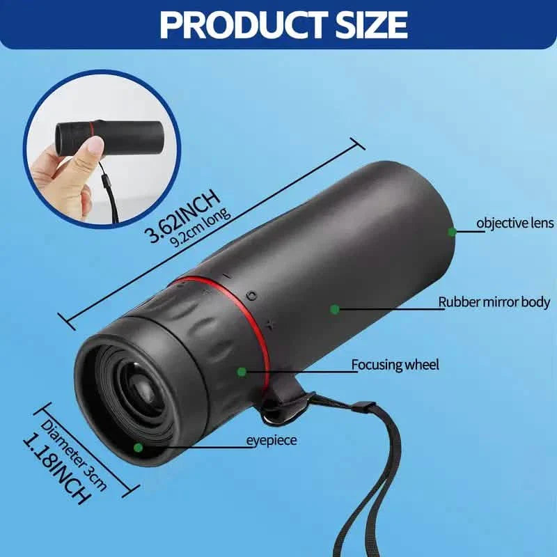 8X Portable Monocular – Pocket-Sized for Outdoor Adventures &amp; Travel