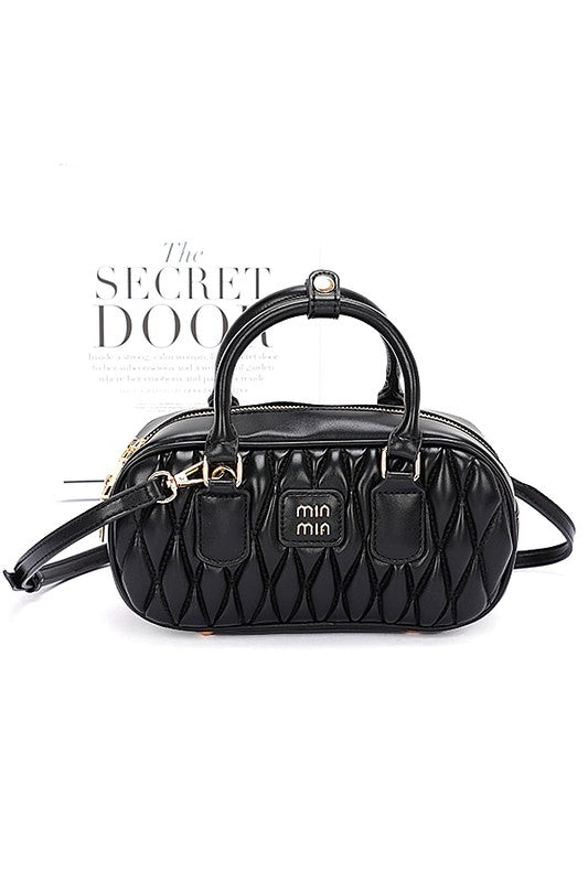 Fashion Handbag Faux Leather Quilted Top Handle Swing Bag Stylish Chic Accessory