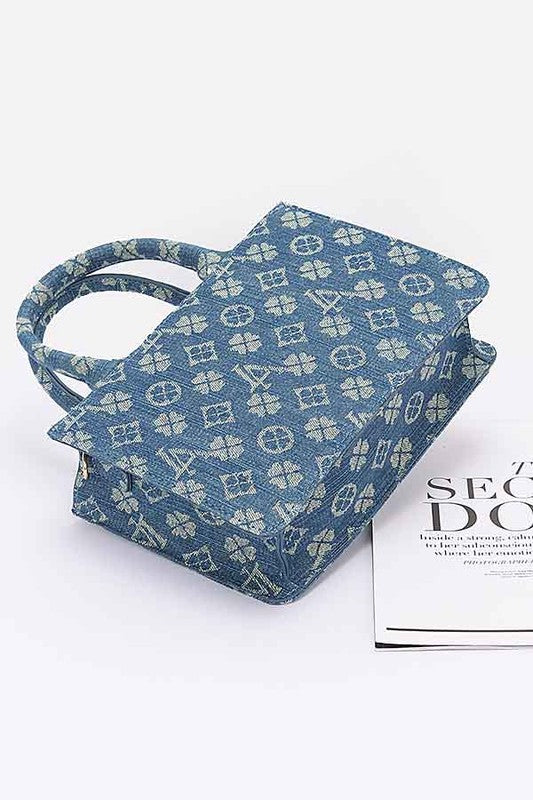 Fashion Tote Bag LA Jacquard Denim Stylish Casual Handbag