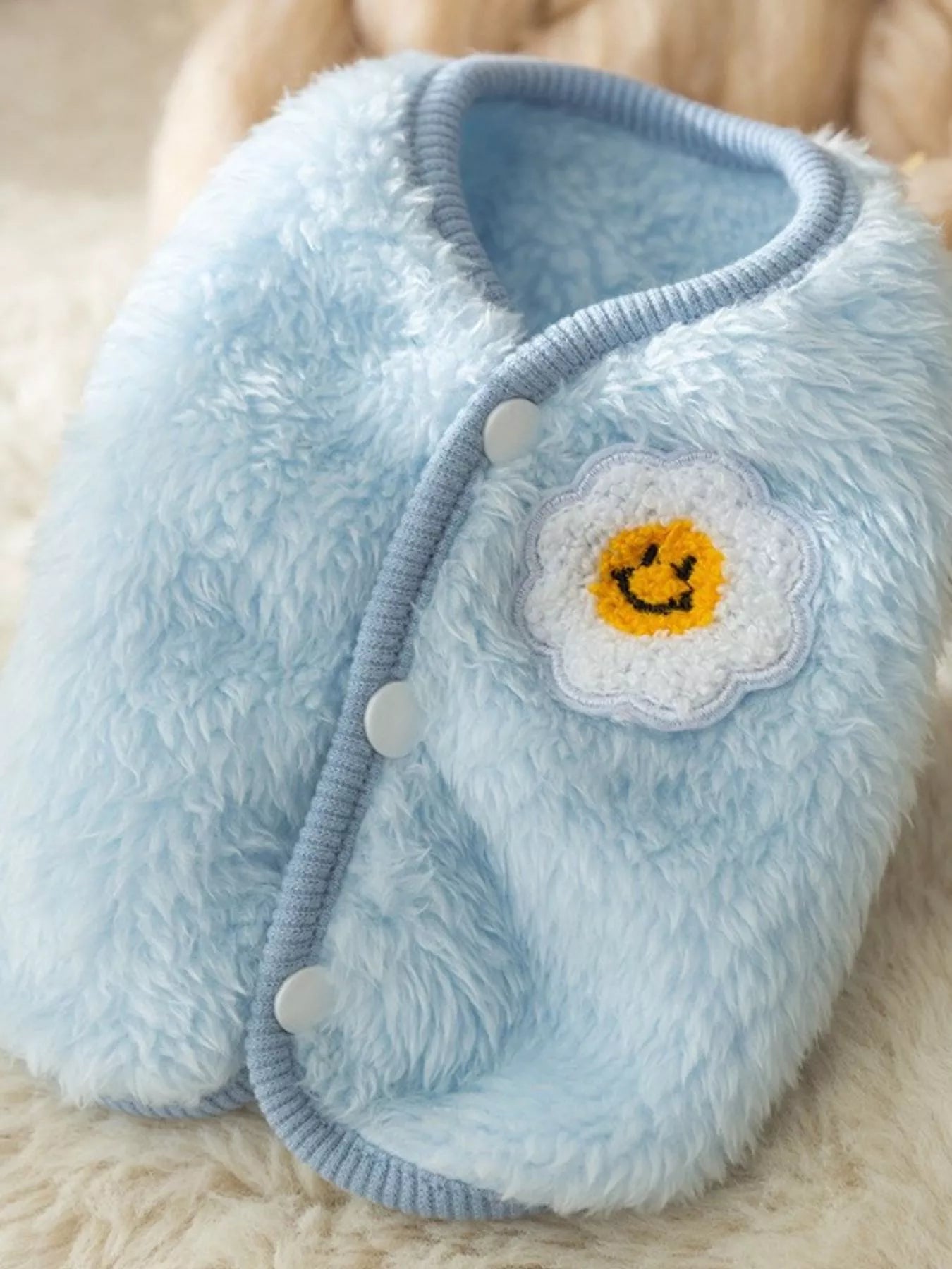 Cozy Plush Pet Sweater with Cute Patch - Loving It Shop