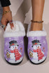 Snowman Round Toe Faux Fur Slippers - Loving It Shop