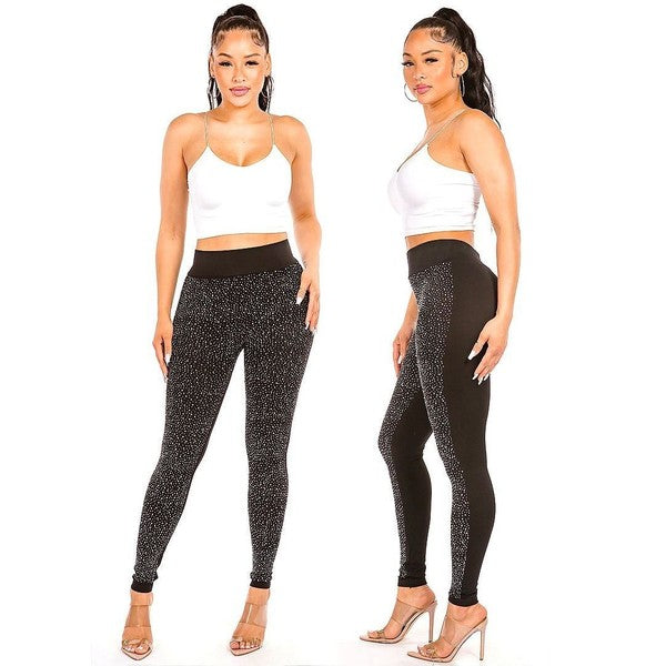 Big Chip Stone Front Deco Leggings