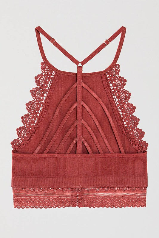 Seamless Crochet Lace & Strappy back Bralette