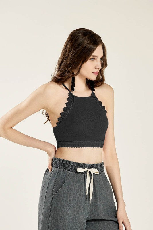 Seamless Crochet Lace & Strappy back Bralette