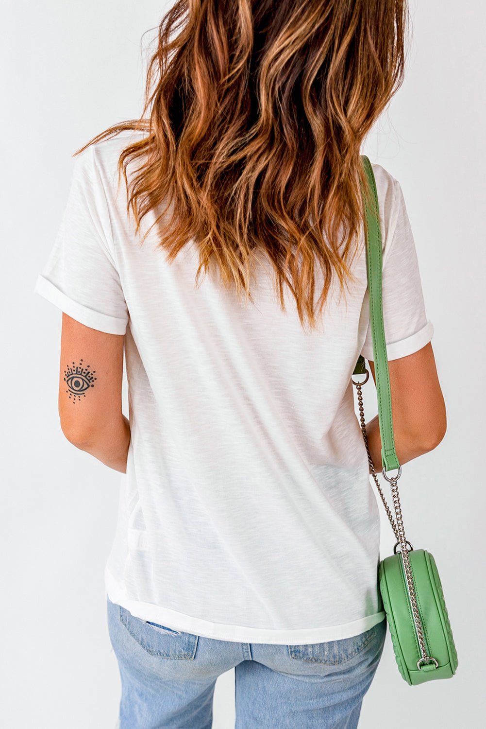 White Floral Bunny Graphic Crewneck Easter Fashion Tee - Loving It Shop