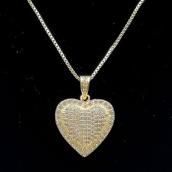 Shimmering Cubic Zirconia Heart Pendant Necklace