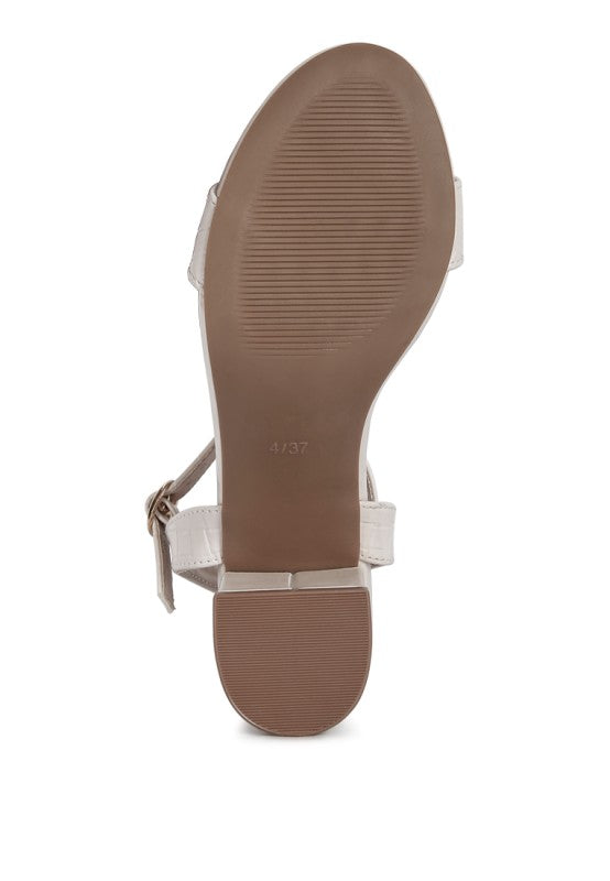 Poiret Woven Strap Block Heel Sandals