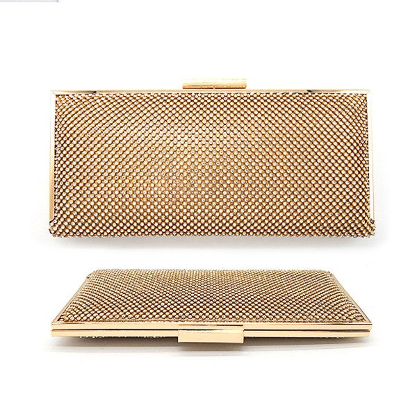 Sparkling Linked Chain Crystal Evening Cluth Bag