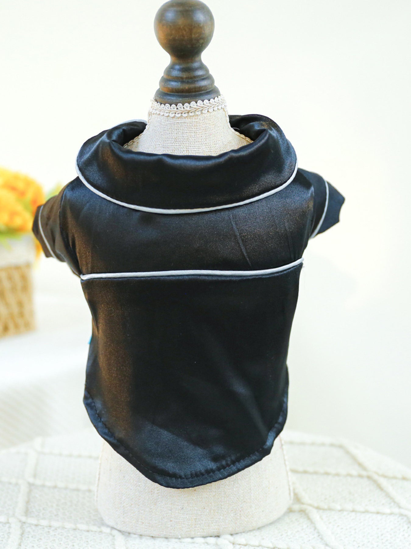 Satin Pet Pajamas with Contrast Piping - Loving It Shop
