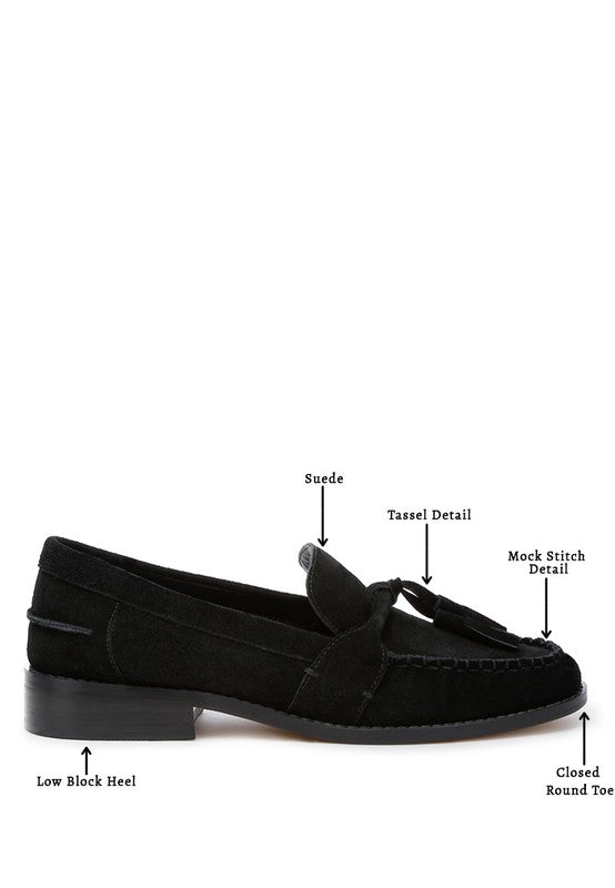 Rhone Tassels Detail Genuine Suede Loafers - Loving It Shop