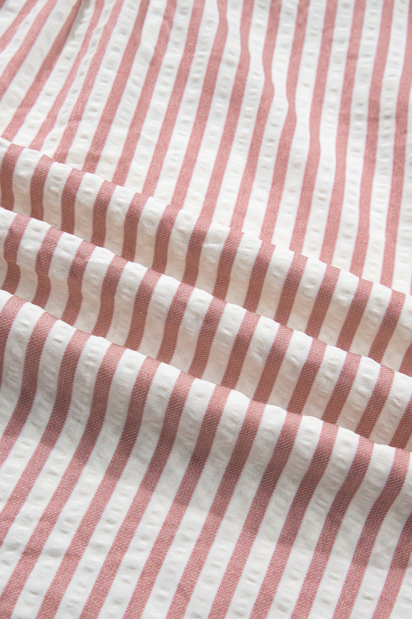 Pink Stripe Leopard Trim V Neck Button Down Half Sleeve Shirt