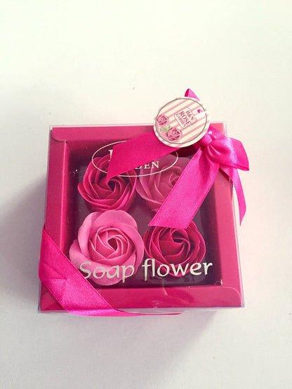 4 Rose Soap Flowers Gift Box For Valentine&