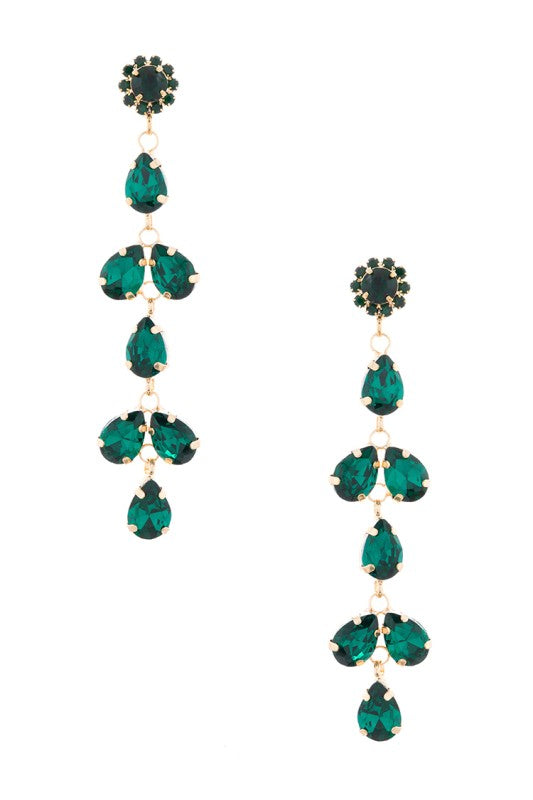Crystal Long Drop Statement Earrings – Stylish Fashion Jewelry