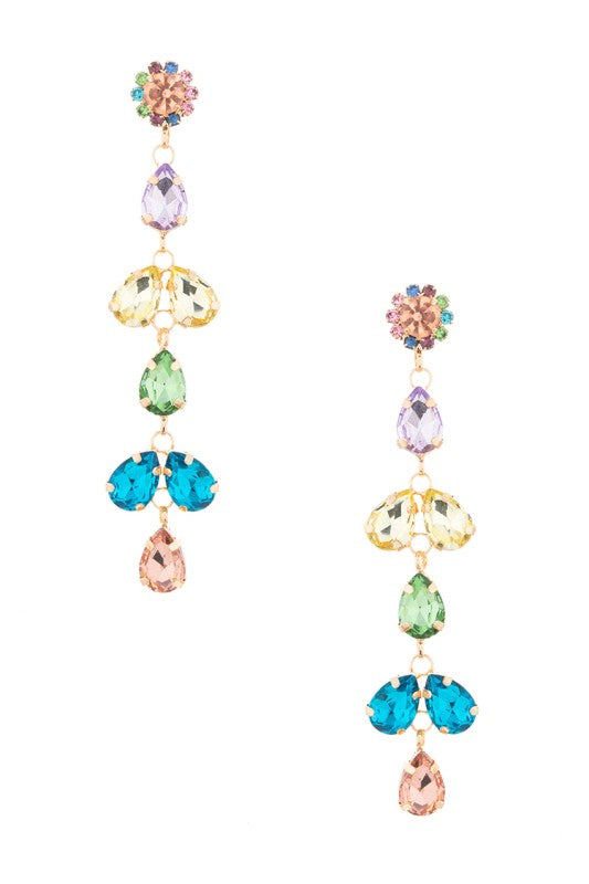 Crystal Long Drop Statement Earrings – Stylish Fashion Jewelry