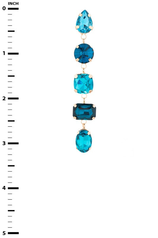 Long Drop Crystal Chandelier Earrings Stylish Statement Jewelry