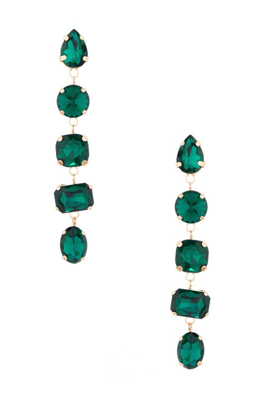 Long Drop Crystal Chandelier Earrings Stylish Statement Jewelry