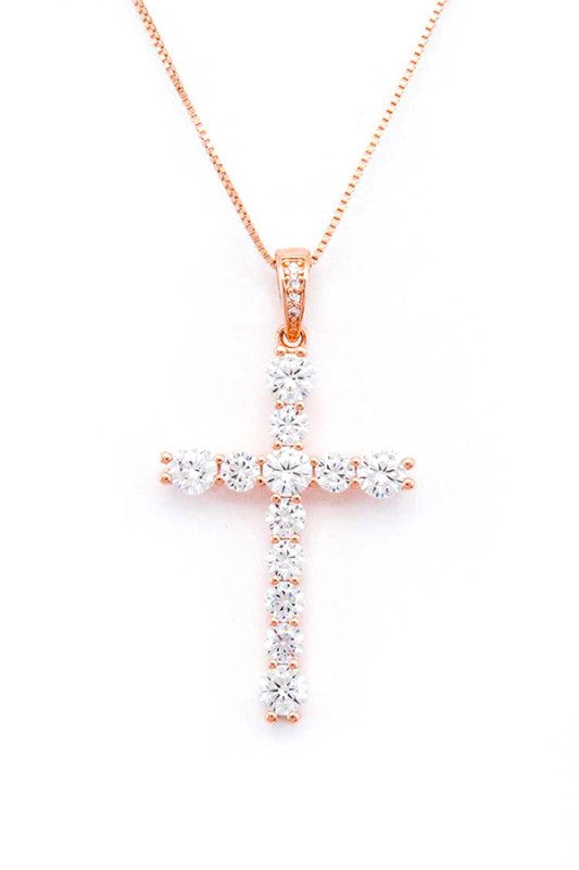 Cross Pendant Necklace CZ Stylish Fashion Jewelry Accessory