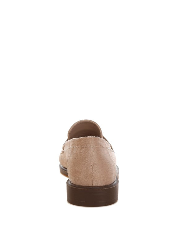 Fhalko Penny Strap Low Block Heel Loafers
