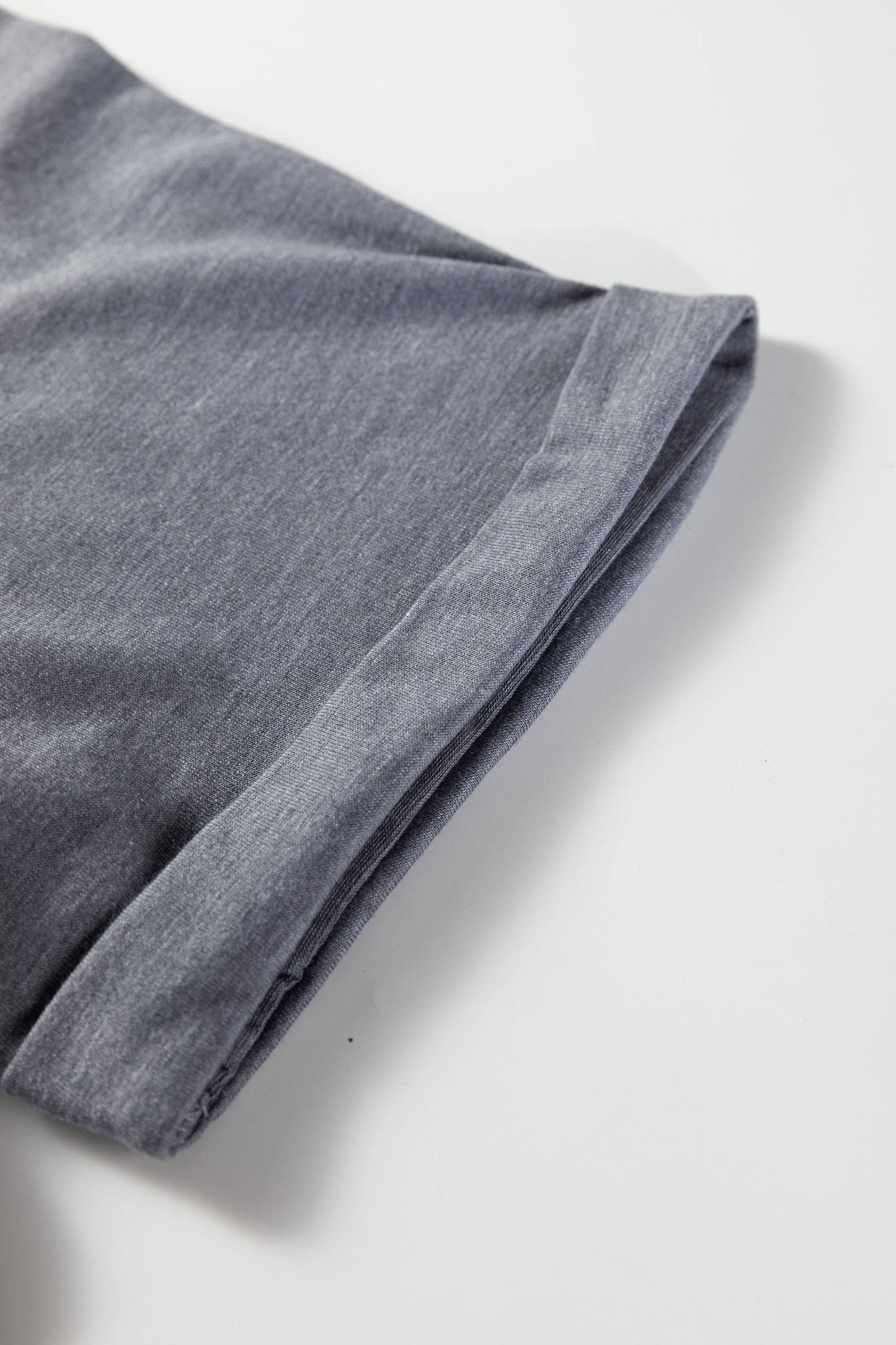 Gray Flag Pattern Sunflower Graphic Crew Neck Tee