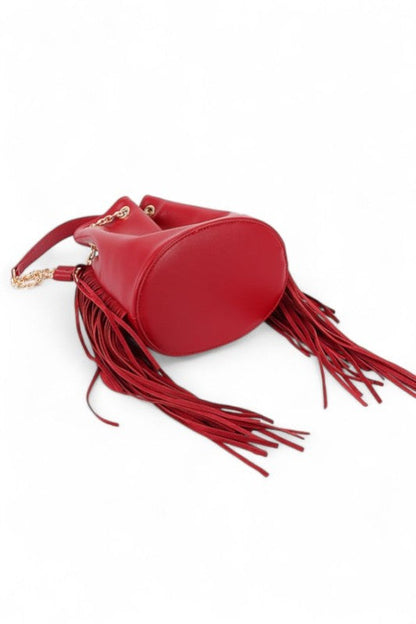 Boho Bucket Bag with Fringe Accent – Trendy Fashion Handbag