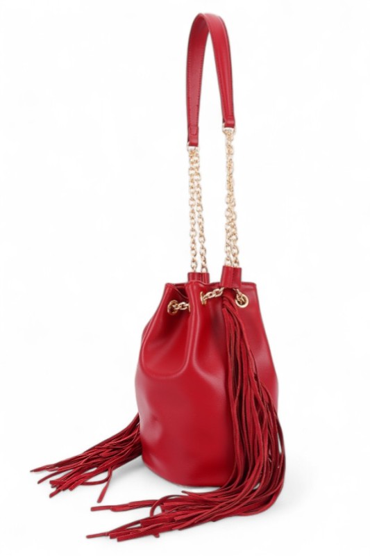 Boho Bucket Bag with Fringe Accent – Trendy Fashion Handbag