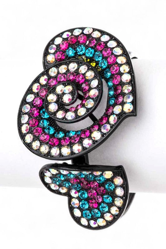 Statement Crystal Flower Bangle Stylish Fashion Jewelry Accessory