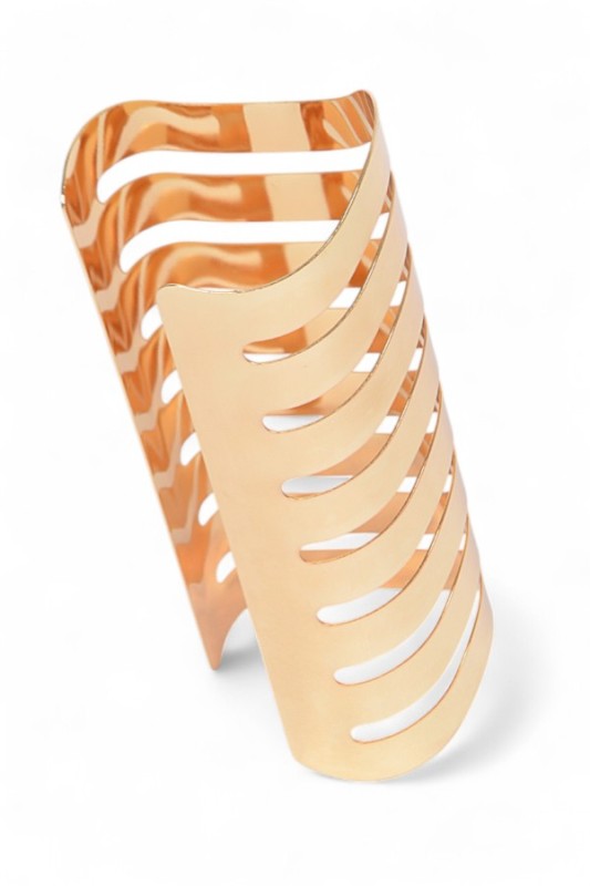 Oversized Chevron Cutout Statement Cuff Bracelet Stylish Chic Jewelry