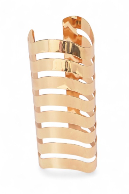 Oversized Chevron Cutout Statement Cuff Bracelet Stylish Chic Jewelry