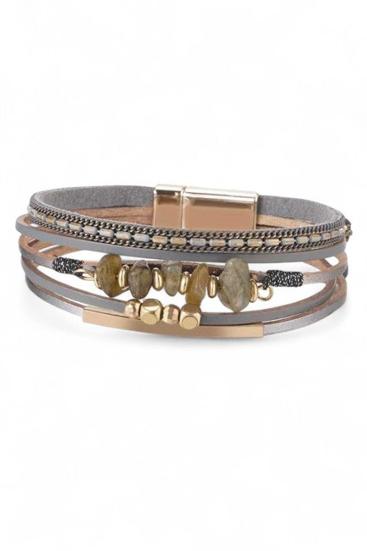 Magnetic Beaded Bracelet Trendy Mix Media Fashion Jewelry