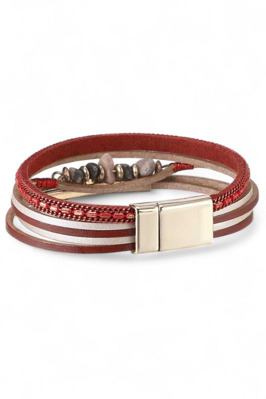 Magnetic Beaded Bracelet Trendy Mix Media Fashion Jewelry