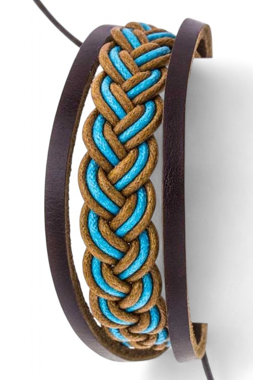 Leather Drawstring Braided Layer Bracelet – Stylish Casual Jewelry