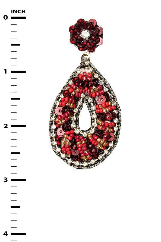 Statement Beaded Sequins Earrings – Trendy Iconic Fashion Jewelry