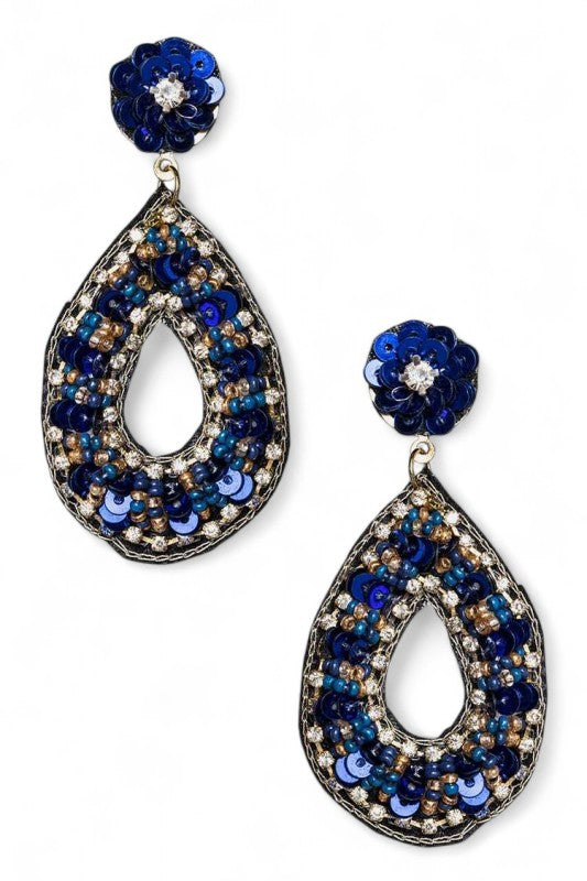 Statement Beaded Sequins Earrings – Trendy Iconic Fashion Jewelry