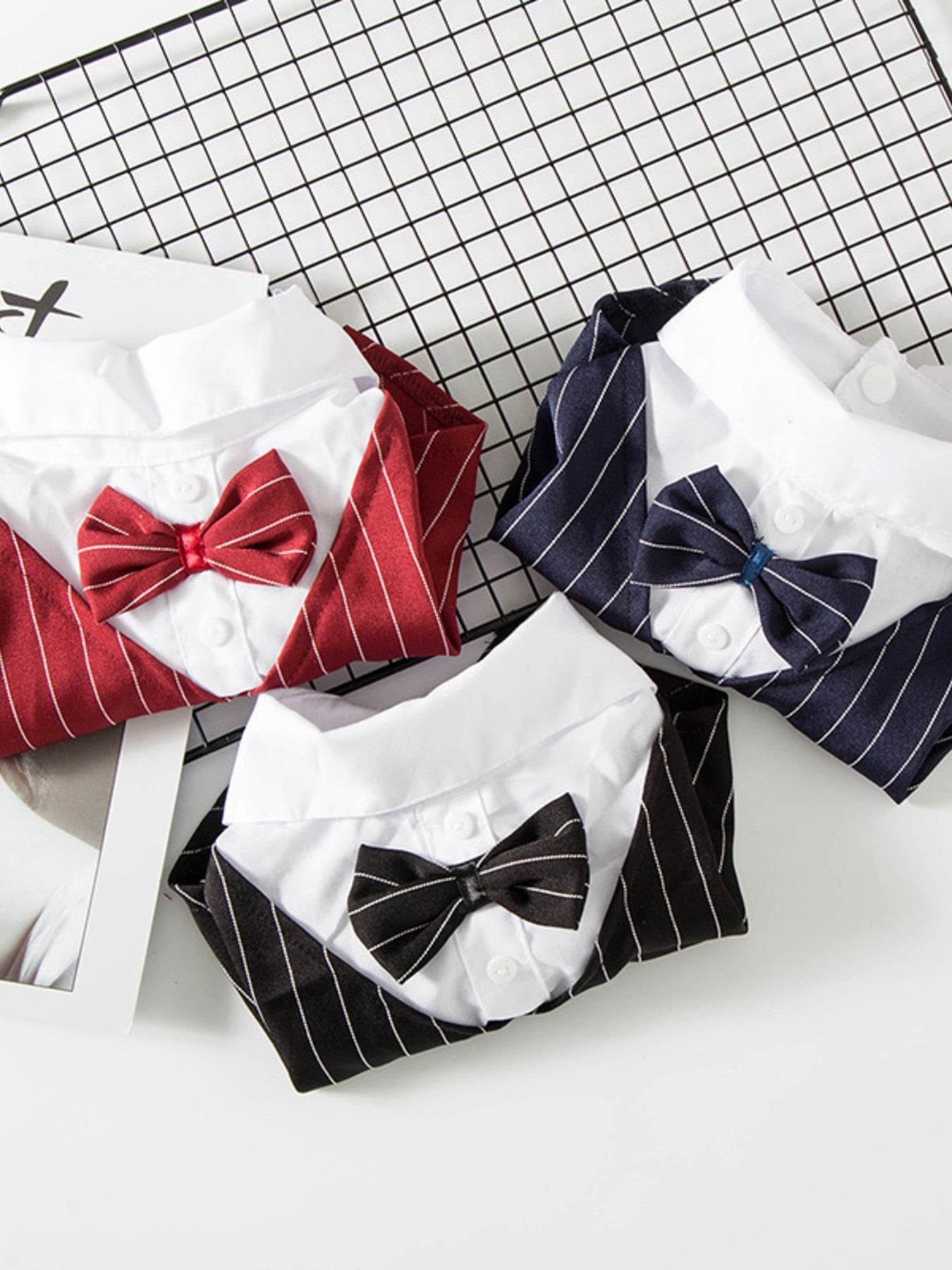 Striped Bow Tie Pet Blazer - Loving It Shop