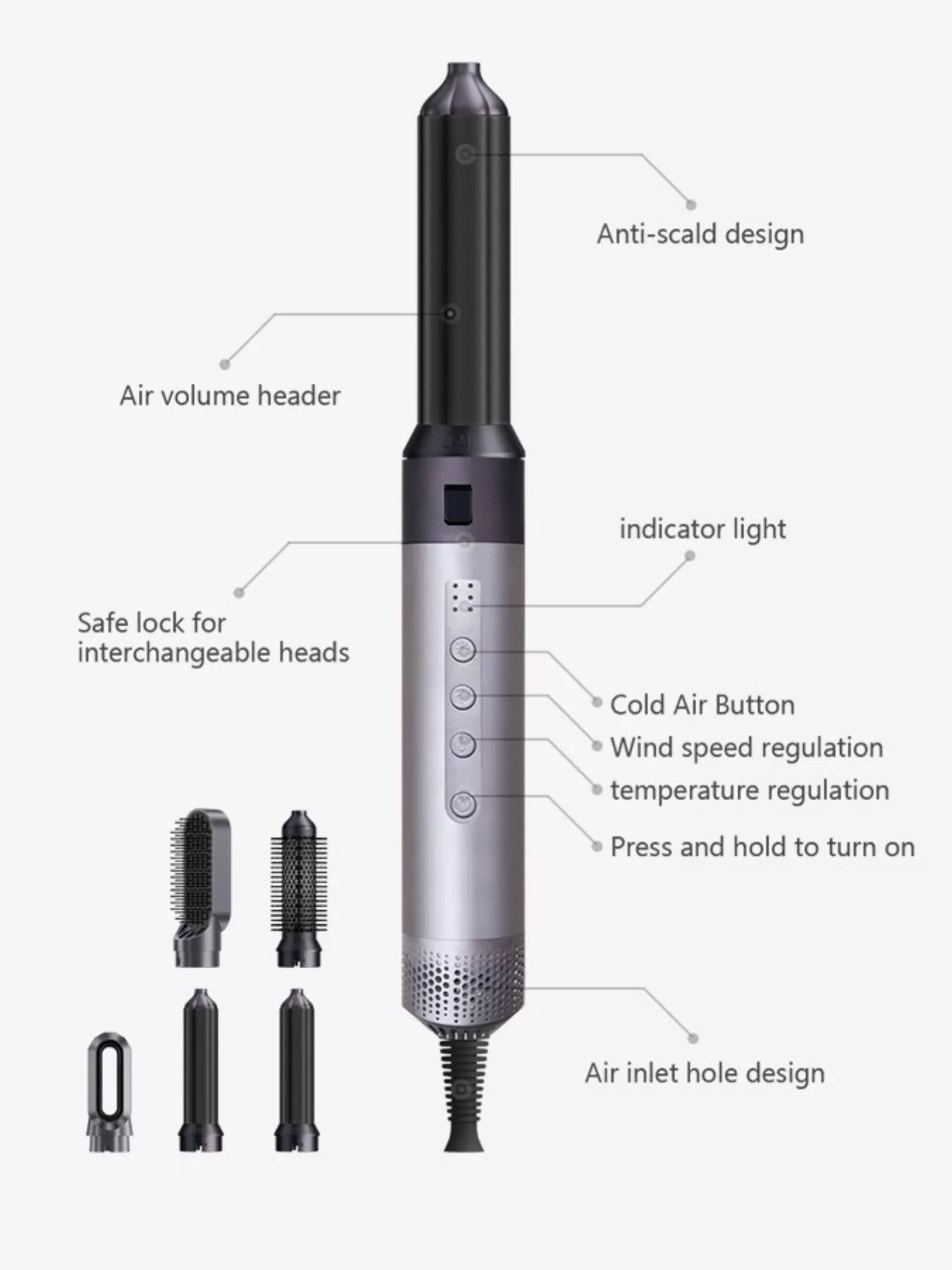 6 - in - 1 Interchangeable Head Curling Iron - Loving It Shop