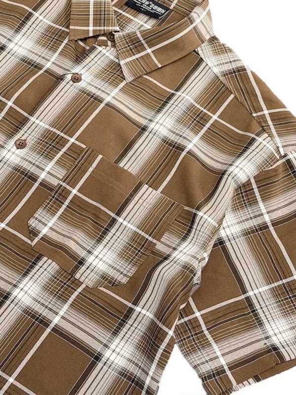 OldSchool Checkered Button Down Short Sleeve Shirt - Loving It Shop