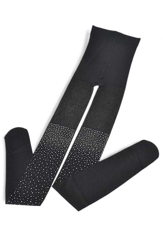 Designed Rhienstone Sparkle 2 Tone Tights